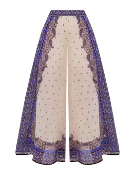 Широкие укороченные брюки Maxine с принтом Purple Paisley