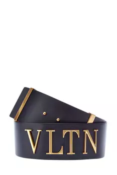 Широкий ремень из кожи с монограммой VLTN