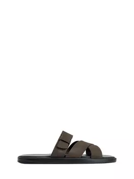 Шлепанцы ручной работы из мягкого фактурного нубука