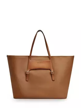 Шоппер из мягкой кожи с пряжками и тисненым логотипом