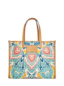 Шоппер с принтом Floral Paisley и кожаными деталями