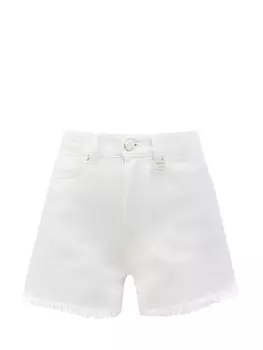 Шорты из денима в винтажном стиле с блестящей нашивкой