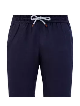 Шорты из дышащего льна с эластичным поясом и логотипом