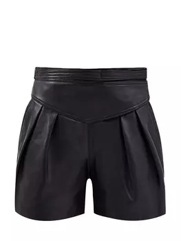 Шорты из гладкой кожи с застежкой на спинке