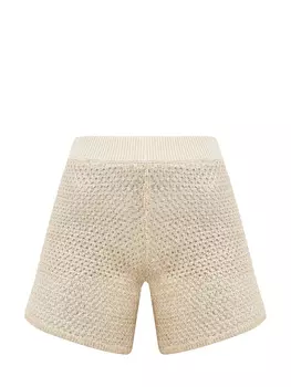 Шорты из льняной и хлопковой пряжи с металлизированным напылением