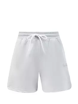 Шорты из серебристого трикотажа ламе с эластичным поясом