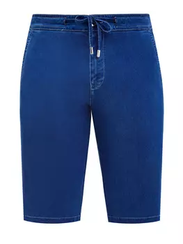 Шорты Saturno из тонкого японского денима с поясом на кулиске