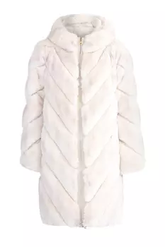 Двусторонняя шуба из мягкого кроличьего меха и матового нейлона