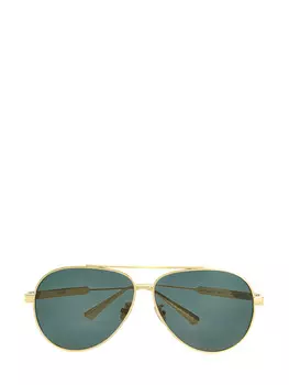 Солнцезащитные очки-авиаторы Gold Green в оправе из металла