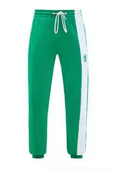 Спортивные брюки-джоггеры из плотного хлопка с фактурной аппликацией