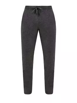 Спортивные брюки из шерсти и хлопка с поясом на кулиске