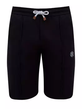 Спортивные шорты из хлопкового футера с логотипом и кулиской