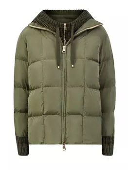 Стеганая куртка со съемным жилетом из шерстяной пряжи