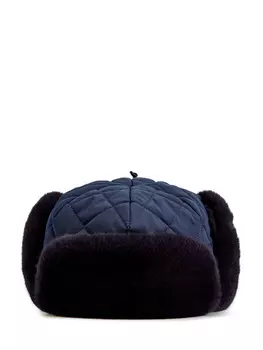 Стеганая шапка-трансформер с отделкой из эко-меха