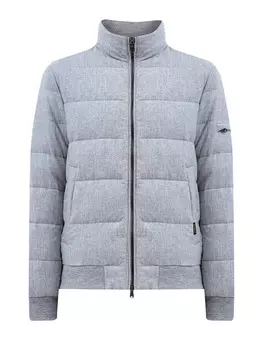 Стеганый бомбер из кашемировой фланели с пуховым утеплителем