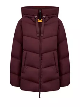 Стеганый пуховик A-силуэта с регулируемой кулиской и нашивкой