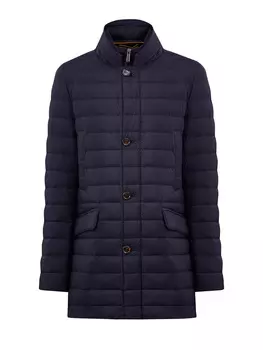 Стеганый пуховик из влагозащитного нейлона с потайным капюшоном