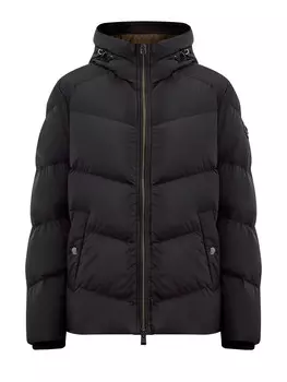 Стеганый пуховик из водоотталкивающего нейлона с капюшоном