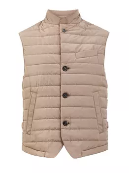 Стеганый жилет из матового влагозащитного нейлона