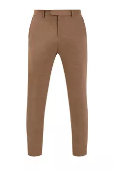 Строгие брюки из шерстяной ткани-stretch с поясом split