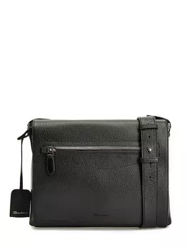 Сумка из плотной крупнозернистой кожи с плечевым ремнем