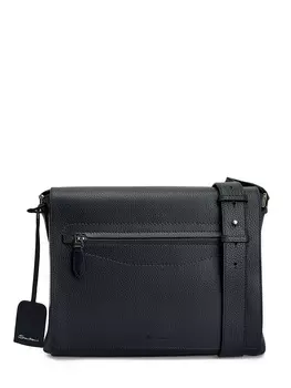 Сумка ручной работы из крупнозернистой кожи с плечевым ремнем