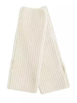 Светлые митенки из мягкой кашемировой пряжи