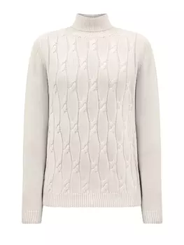 Свитер из мягкой шерсти мериноса с вязаным узором «косы»