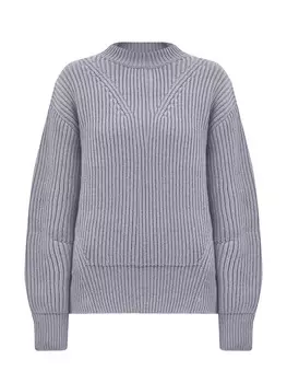 Свитер-oversize из шерсти узорной вязки с боковыми разрезами