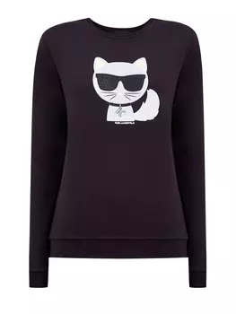 Свитшот из футера с аппликацией K/Ikonik Choupette