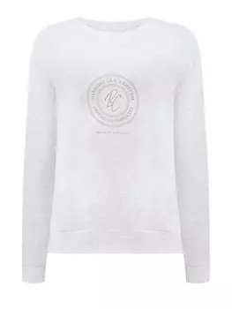 Свитшот из мягкого хлопкового футера с минималистичным принтом