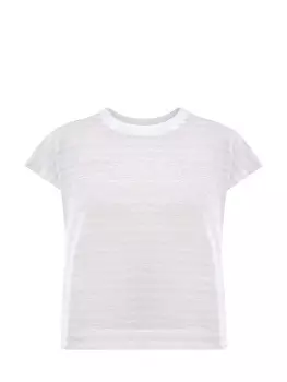 Свободная футболка из тонкого хлопка и льна в полоску