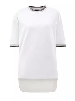 Свободная футболка в стиле colorblock с асимметричным подолом