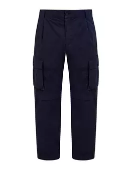 Свободные брюки из хлопкового микрорепса с карманами-карго