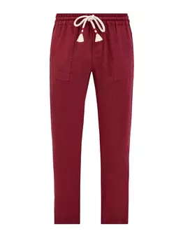 Свободные брюки из льняной ткани с поясом на кулиске