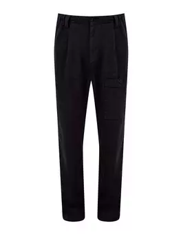 Свободные брюки из окрашенного вручную льна с карманом-карго