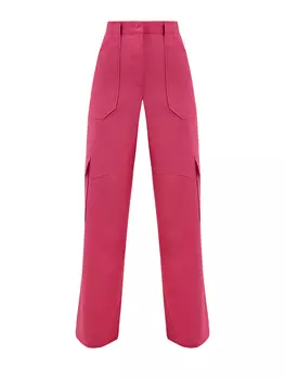 Свободные брюки в стиле карго из тонкой шерсти