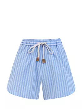 Свободные шорты Julie из хлопка с принтом в полоску и кулиской