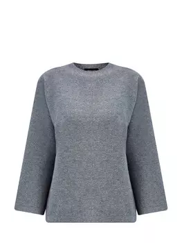 Свободный джемпер фактурной вязки из шерсти, шелка и кашемира