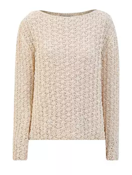 Свободный джемпер из хлопка фактурного ручного плетения