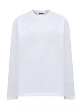 Свободный лонгслив из хлопкового джерси с макро-принтом в тон