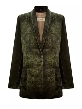 Свободный жакет ручной работы из велюра и шелка