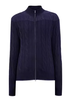 Теплый кардиган из шерсти и кашемира на молнии