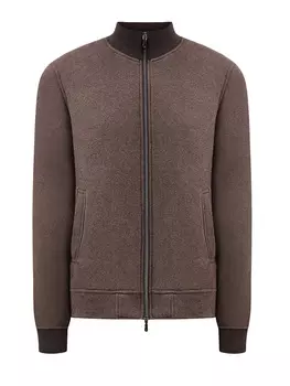 Толстовка из фактурного хлопка и кашемира с высоким воротом