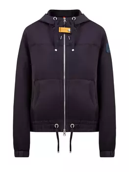 Толстовка из гладкого хлопка с нейлоновыми вставками и нашивкой