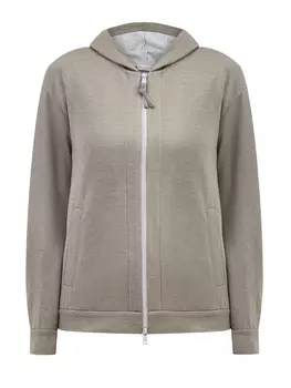 Толстовка из хлопка и шелка с мерцающей вышивкой Мониль