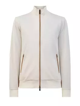 Толстовка из хлопкового джерси с окантовкой из эко-замши