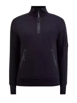 Толстовка из хлопкового флиса с митенками и фирменной линзой