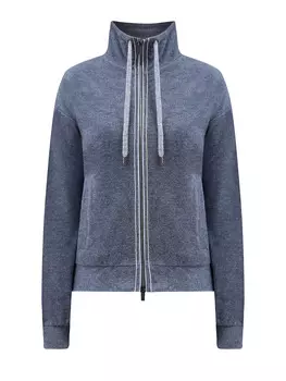 Толстовка из хлопкового флиса с ювелирной окантовкой Punto Luce