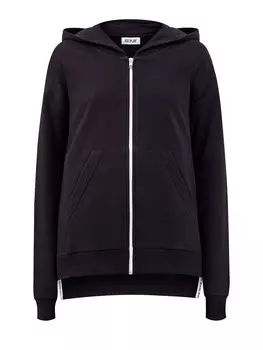 Толстовка из хлопкового футера с разрезами и макро-принтом